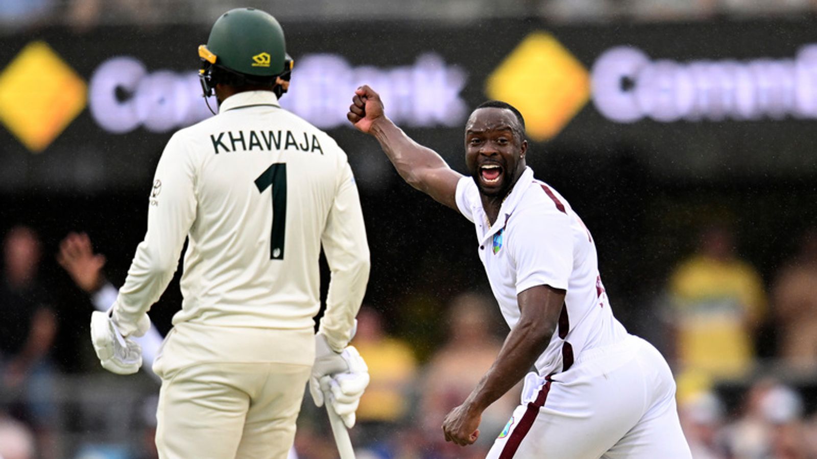 West Indies pacemen ruin Australia’s day in gripping pink-ball Test