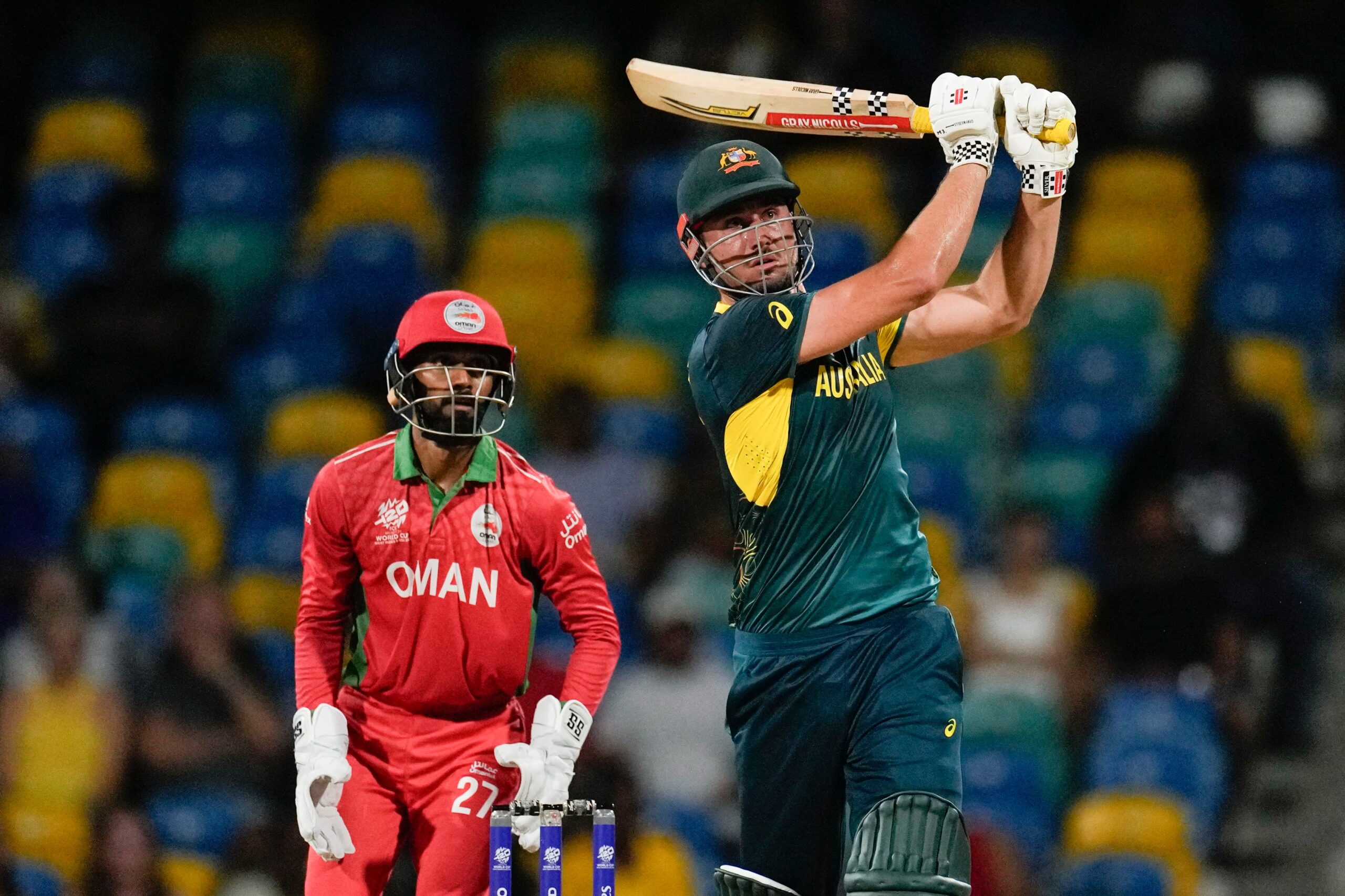 Stoinis shines as Australia cruise past Oman in World Cup T20 opener