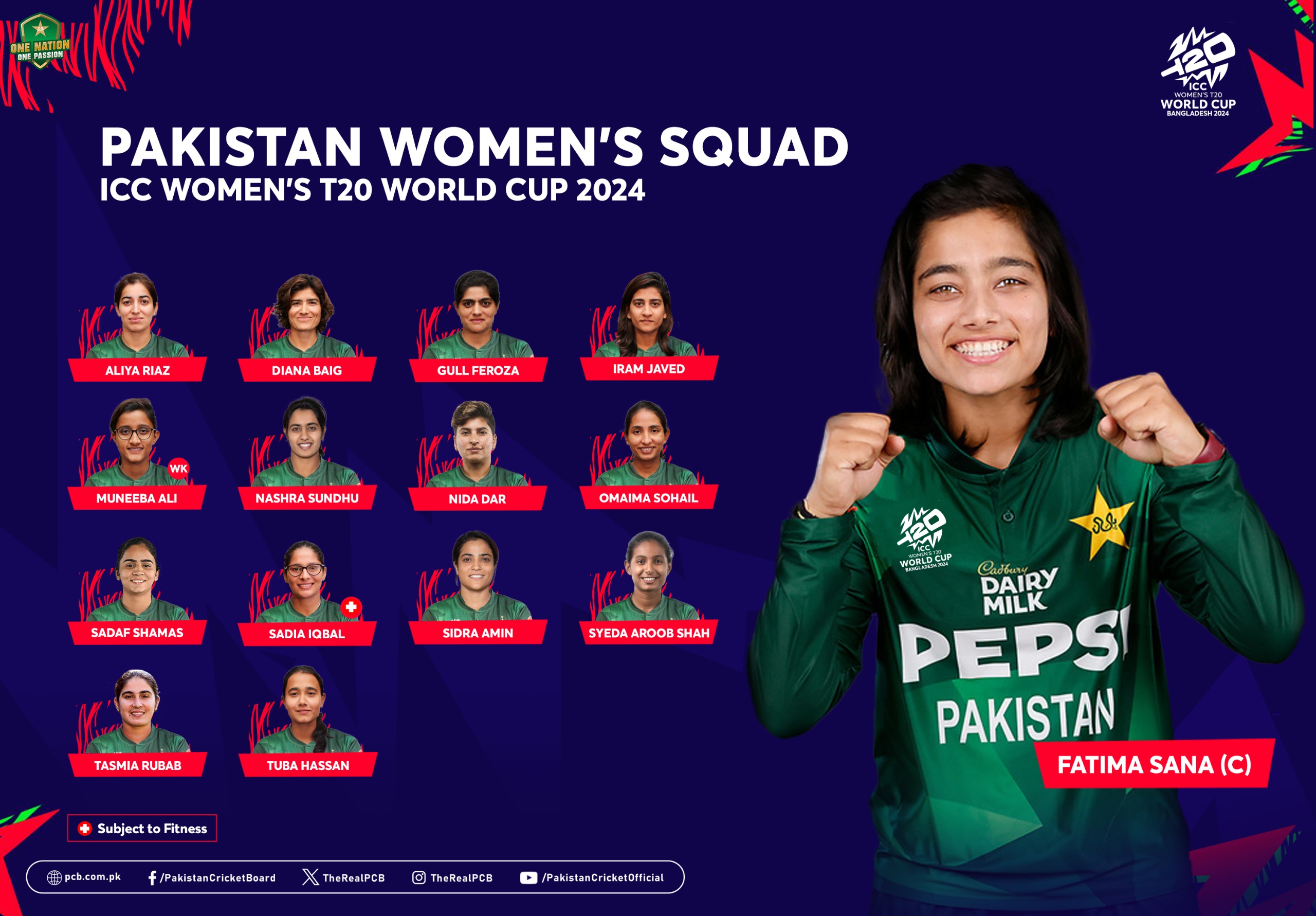 Fatima Sana to captain Pakistan at Women’s T20 World Cup