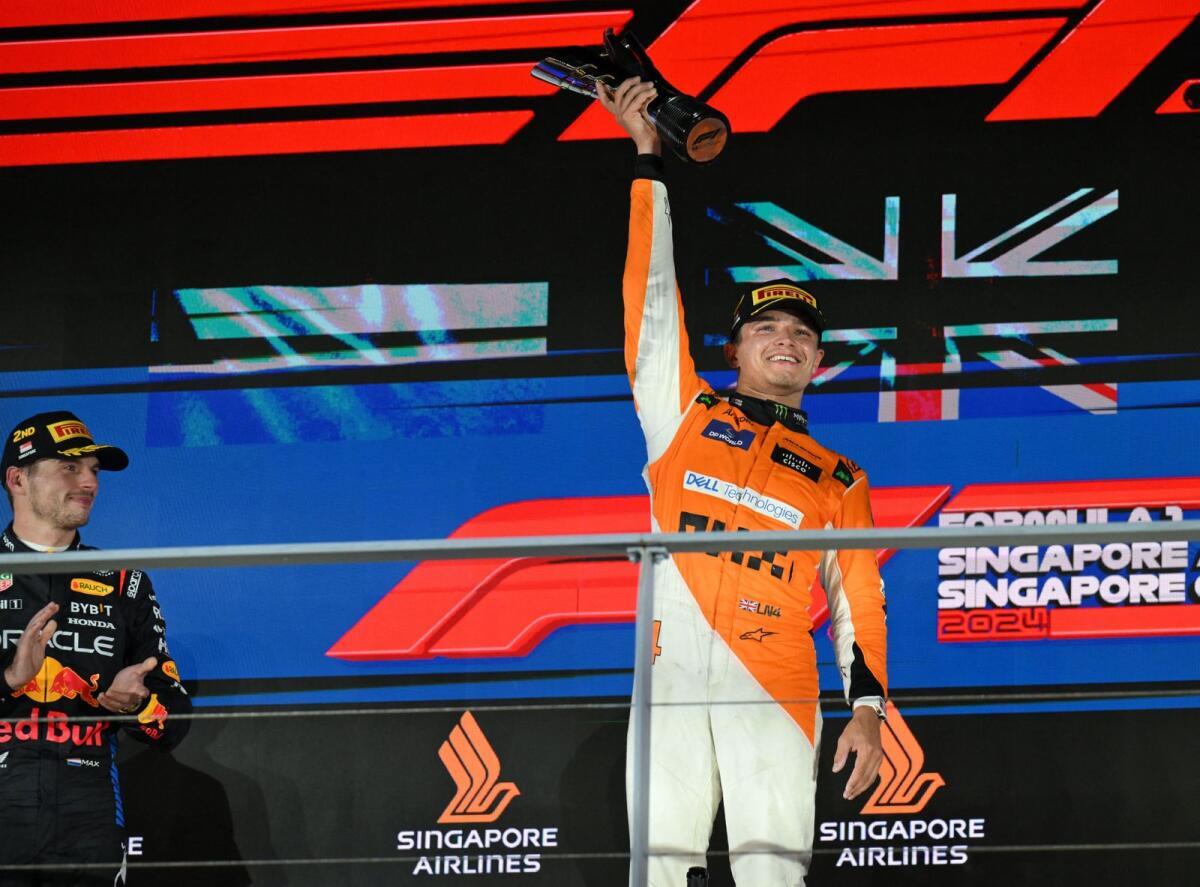 McLaren’s Lando Norris takes dominant victory in Singapore Grand Prix