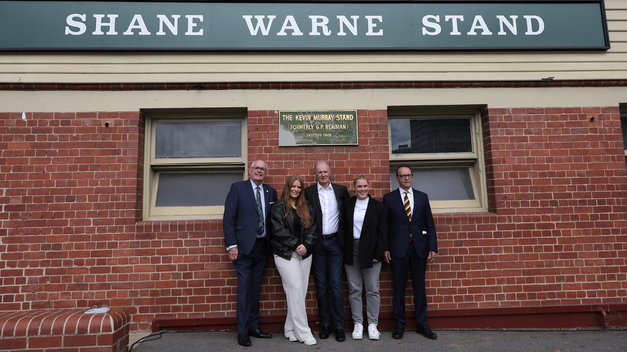 Shane Warne stand unveiled at the Junction Oval