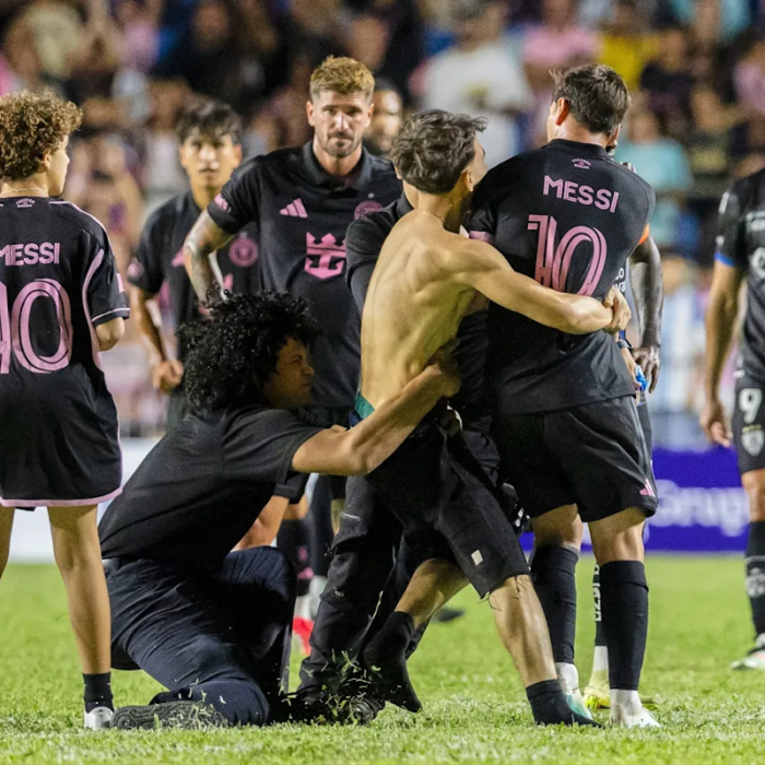 Inter Miami’s Messi knocked down as security guard subdues pitch invader