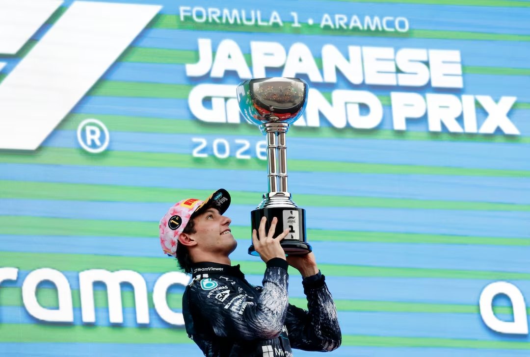 Italian teenager Antonelli wins Japanese GP to take championship lead