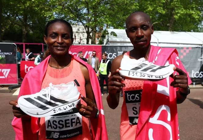 Kenya’s Sabastian Sawe and Tigst Assefa of Ethiopia win London marathon titles