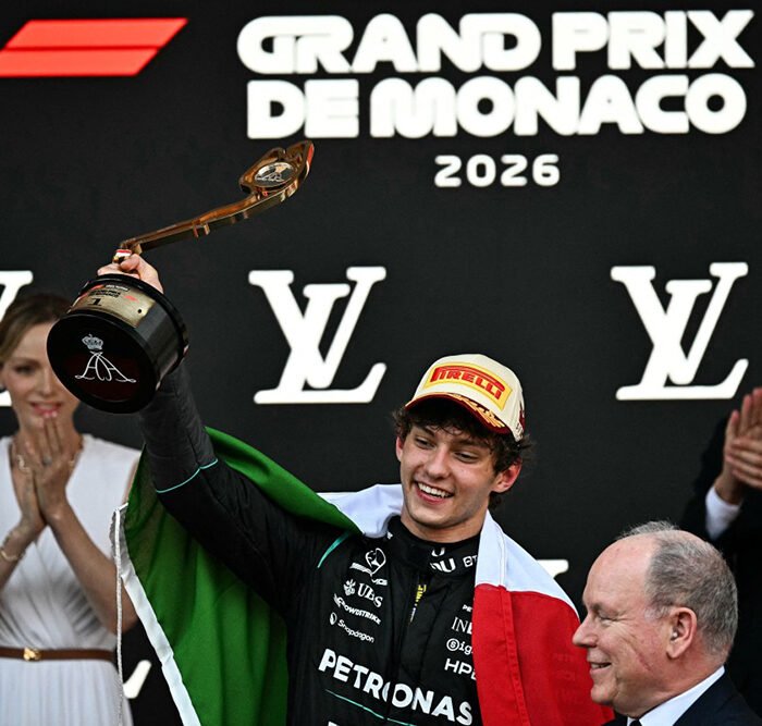 Antonelli wins fifth straight in interrupted Monaco Grand Prix