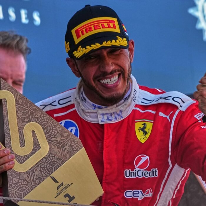 Hamilton ends Antonelli’s run with first win for Ferrari