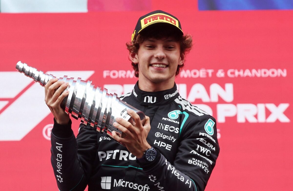 Antonelli wins Belgium Grand Prix as Russell crashes out