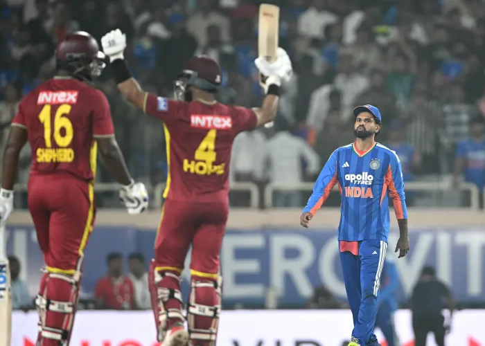 Hope century powers West Indies past India to level T20 series